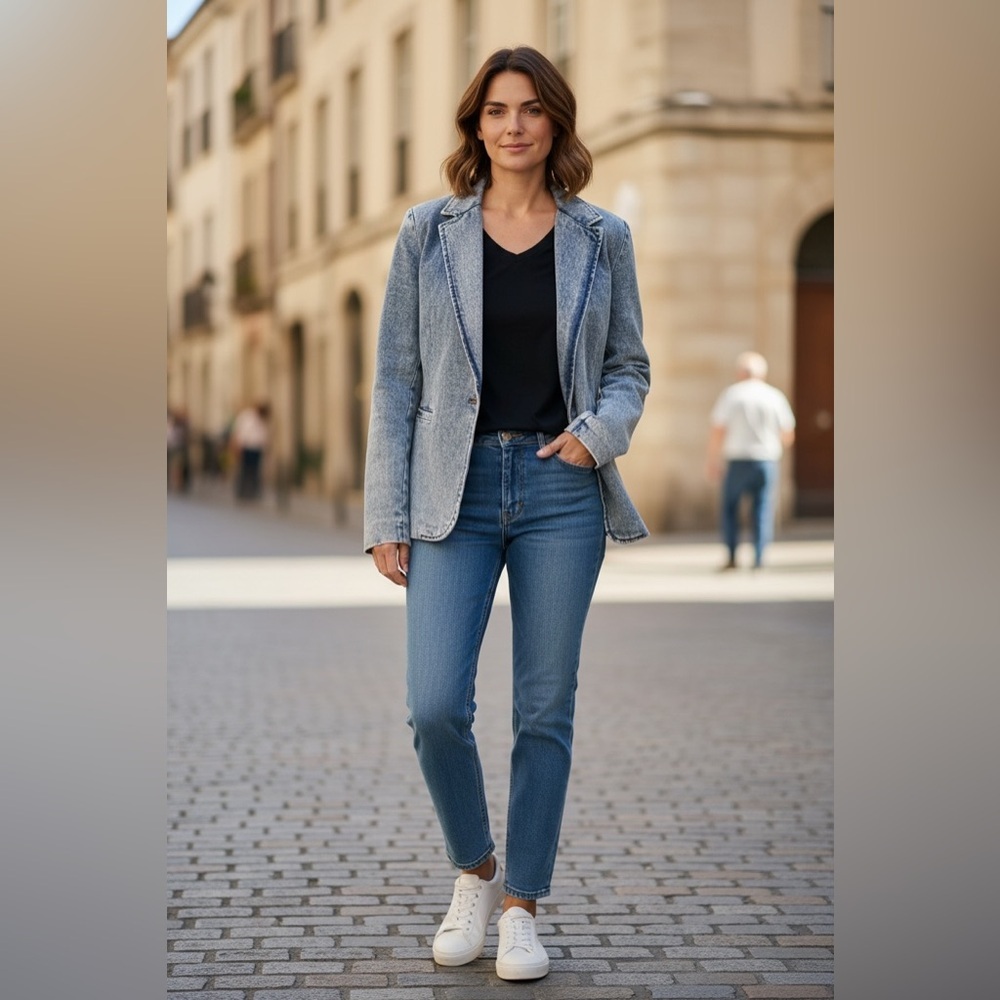 (12)Veveret Denim Blazer SZ:USM NWT’S